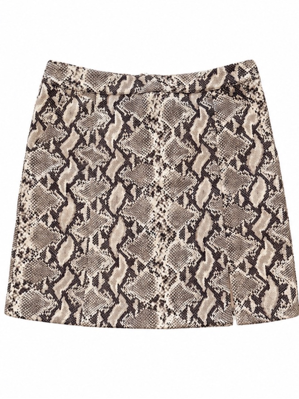 THML Snakeskin Print SOFT Mini Skirt Beige Brown Black Large